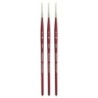 Princeton Velvetouch Spotter Brush, Synthetic Bristles, Short Handle Mixed Media Paintbrush, Scarlet, Size 18/0, Pack of 3