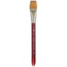 Princeton Velvetouch Wash Brush, Synthetic Bristles, Short Handle Mixed Media Paintbrush, Scarlet, Size 1 inch, 1 Count