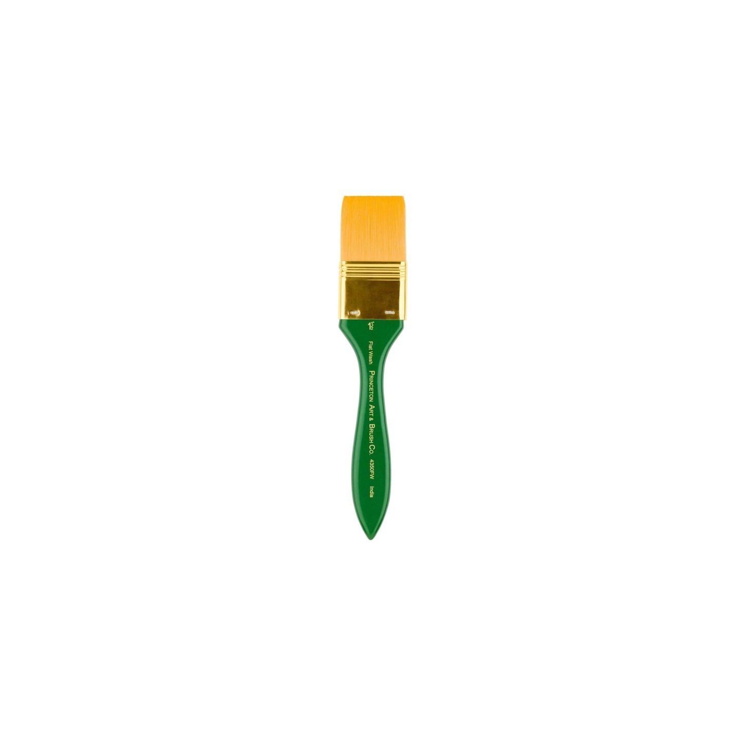 Princeton Lauren Flat Wash Brush, Synthetic Bristles, Short Handle Watercolor Paintbrush, Evergreen, Size 1/2 inch, 1 Count