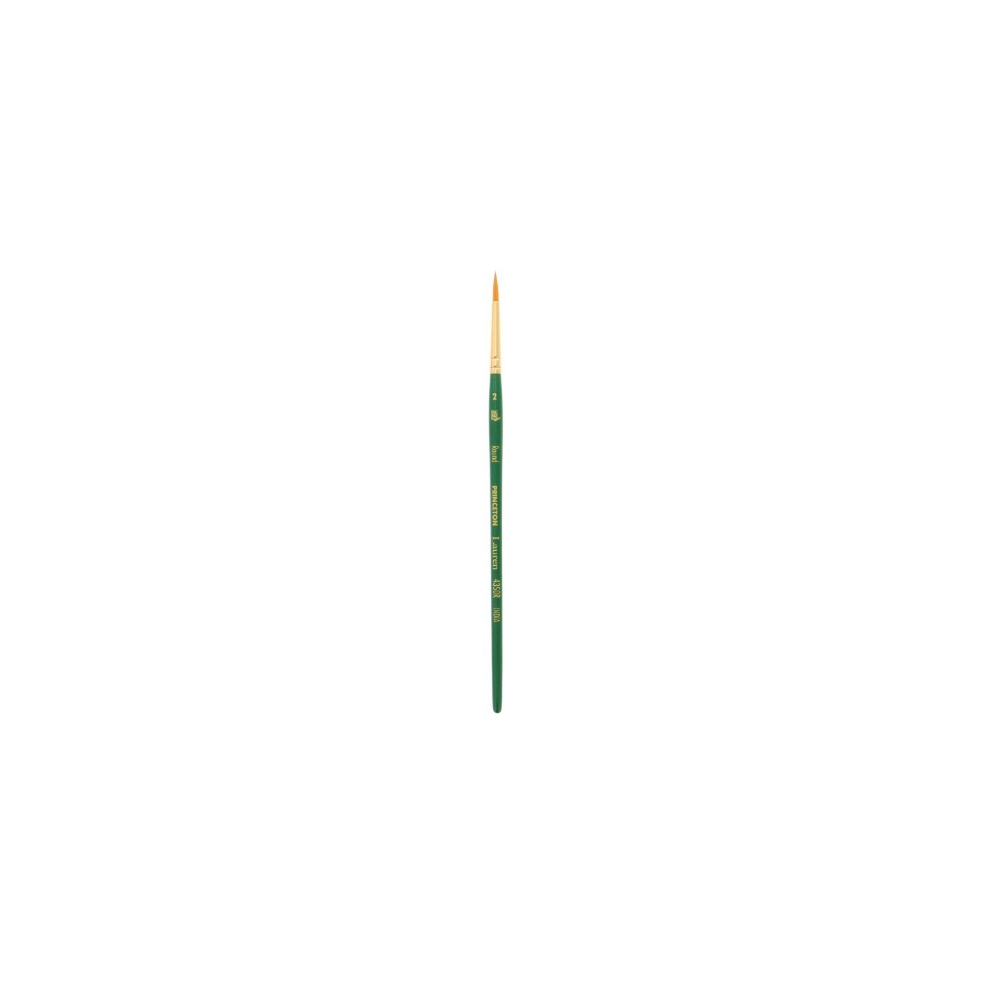 Princeton Lauren Round Brush, Synthetic Bristles, Short Handle Watercolor Paintbrush, Evergreen, Size 2, 1 Count