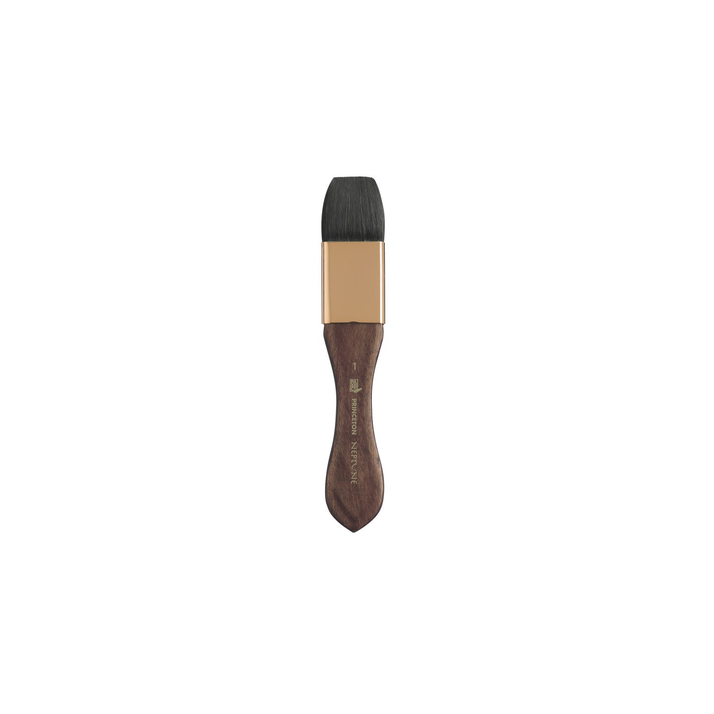 Princeton Neptune Mottler Brush, Synthetic Bristles, Short Handle Watercolor Paintbrush, Dark Wood, Size 1 inch, 1 Count
