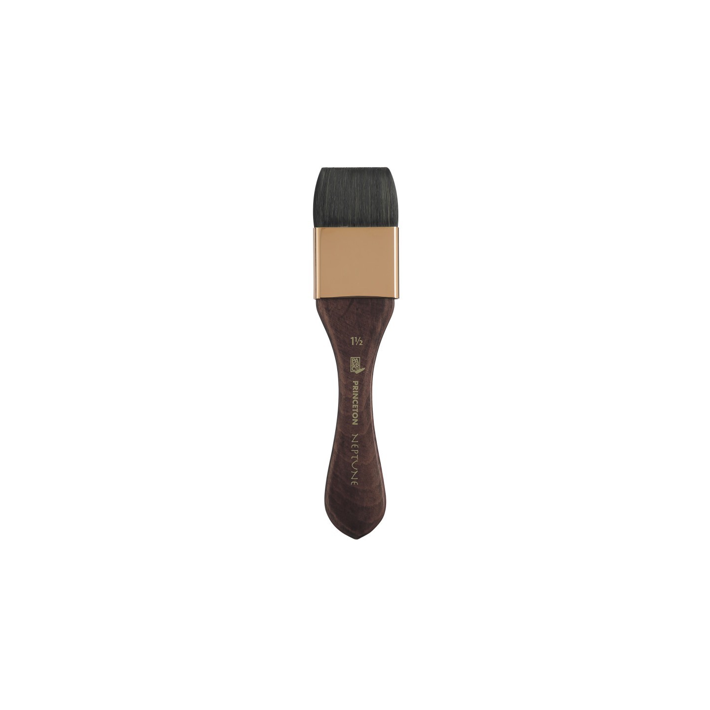 Princeton Neptune Mottler Brush, Synthetic Bristles, Short Handle Watercolor Paintbrush, Dark Wood, Size 1/2 inch, 1 Count