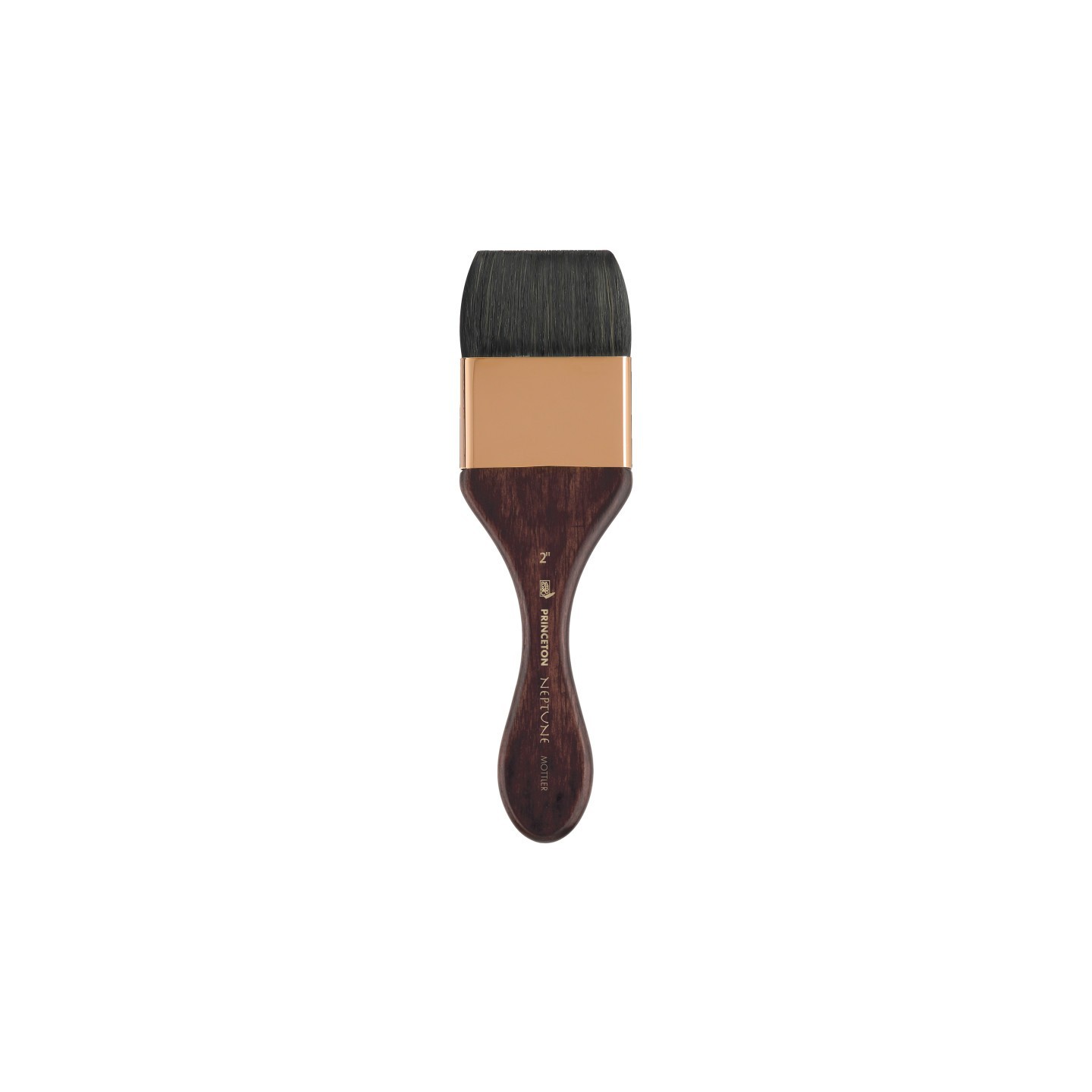 Princeton Neptune Mottler Brush, Synthetic Bristles, Short Handle Watercolor Paintbrush, Dark Wood, Size 2 inch, 1 Count
