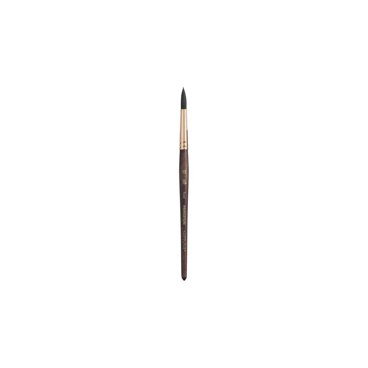 Princeton Neptune Round Brush, Synthetic Bristles, Short Handle Watercolor Paintbrush, Dark Wood, Size 10, 1 Count