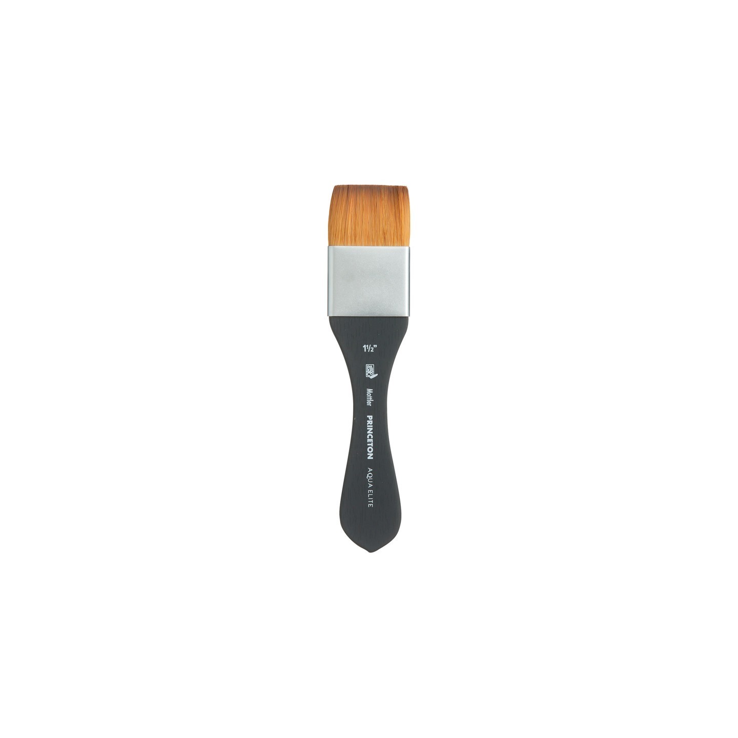 Princeton Aqua Elite Mottler Brush, Synthetic Bristles, Short Handle Watercolor Paintbrush, Matte Black, Size 1/2 inch, 1 Count