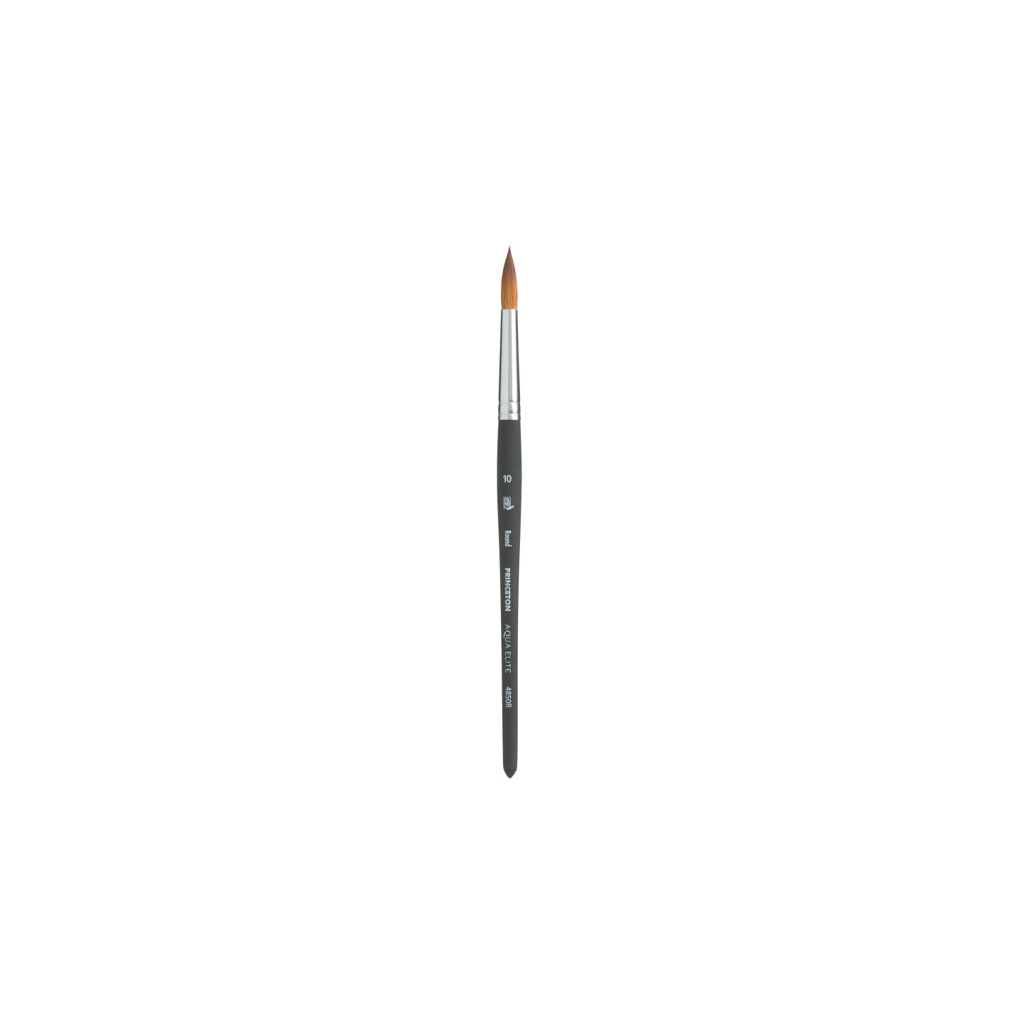 Princeton Aqua Elite Round Brush, Synthetic Bristles, Short Handle Watercolor Paintbrush, Matte Black, Size 10, 1 Count