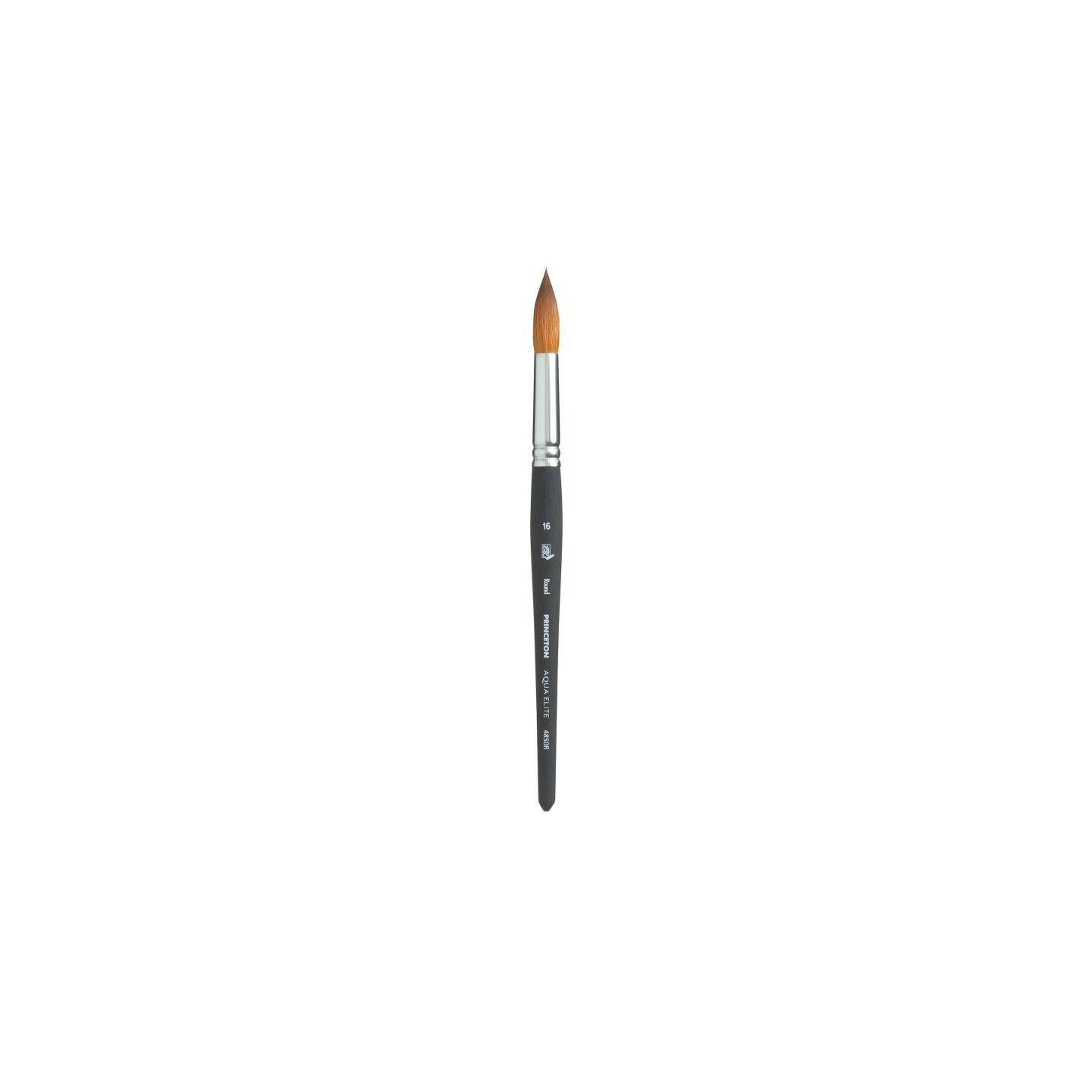Princeton Aqua Elite Round Brush, Synthetic Bristles, Short Handle Watercolor Paintbrush, Matte Black, Size 16, 1 Count
