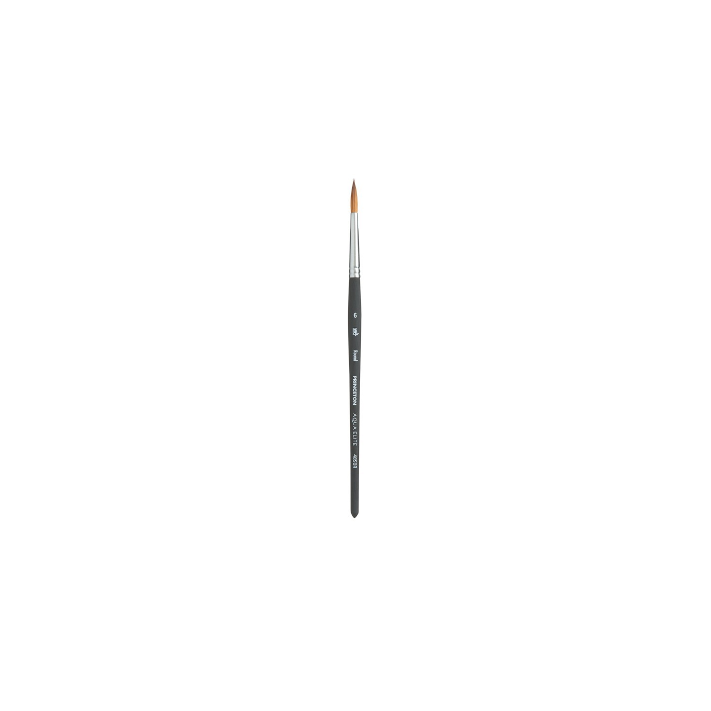 Princeton Aqua Elite Round Brush, Synthetic Bristles, Short Handle Watercolor Paintbrush, Matte Black, Size 6, 1 Count