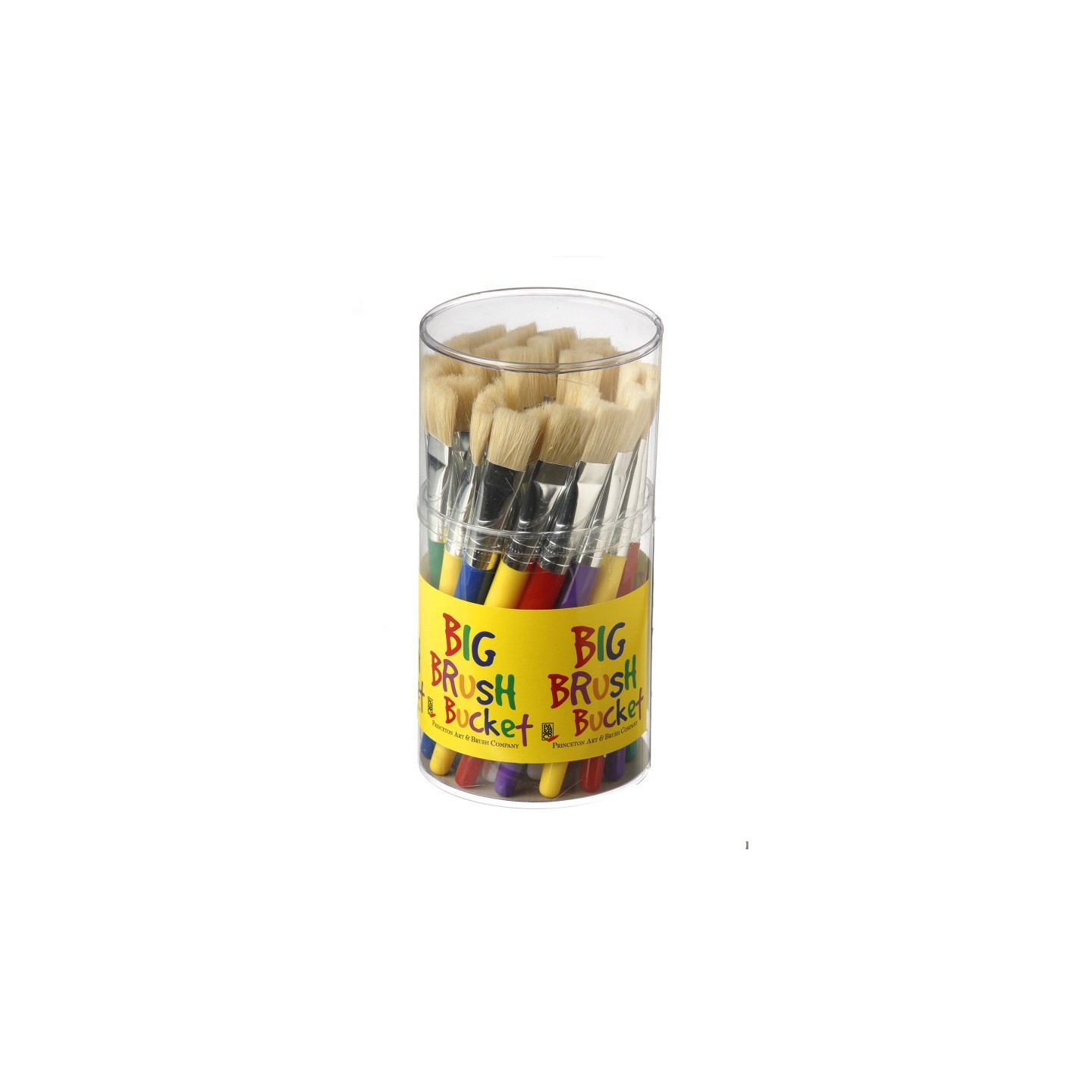 Princeton RealValue Flat Bristle Kids Stubby Brush Set, Natural Bristles, Mixed Media Paintbrush, White, 30 Pieces