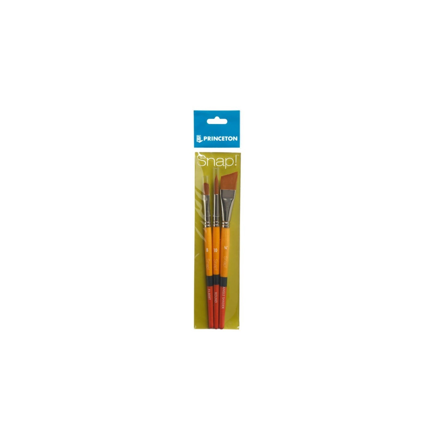 Princeton Snap! Brush Set No. 1, Synthetic Bristles, Short Handle Mixed Media Paintbrush, Multicolor, 3 Pieces
