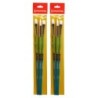 Princeton Snap! Brush Set No. 5, Synthetic Bristles, Long Handle Acrylic & Oil Paintbrush, Multicolor, 3 Per Set, 2 Sets