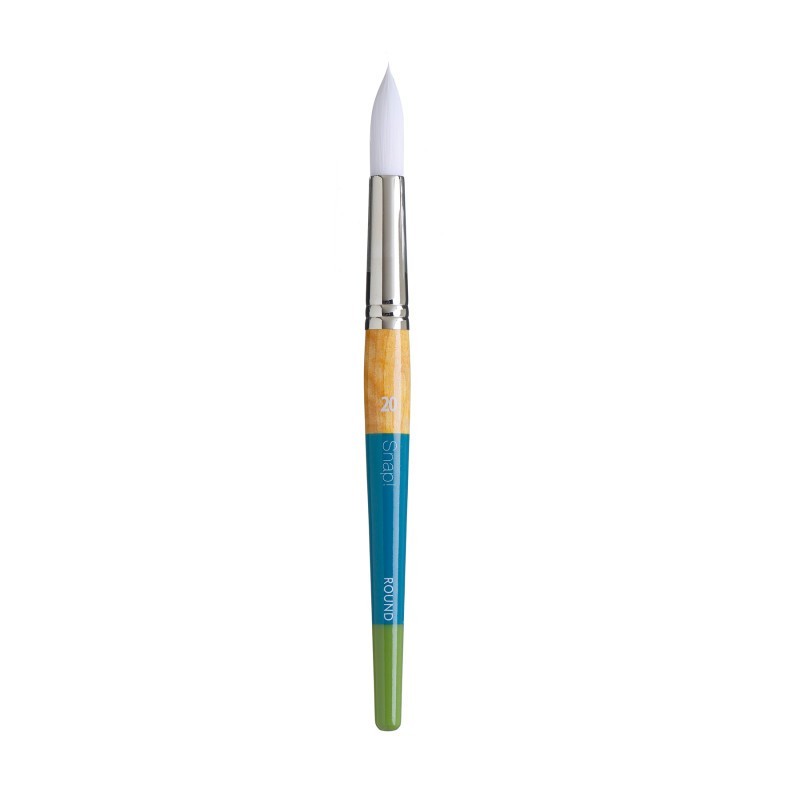 Princeton Snap! Round Brush, Synthetic Bristles, Short Handle Mixed Media Paintbrush, Multicolor, Size 2/0, 1 Count