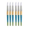 Princeton Snap! Round Brush, Synthetic Bristles, Short Handle Mixed Media Paintbrush, Multicolor, Size 2/0, Pack of 6