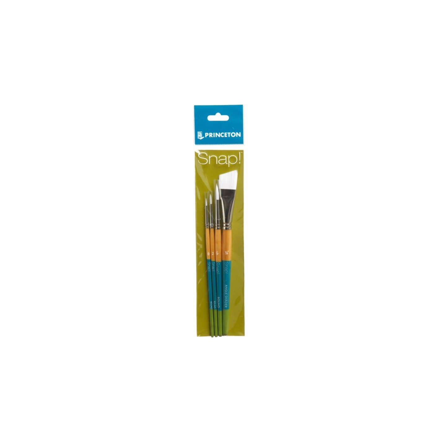 Princeton Snap! Brush Set No. 3, Synthetic Bristles, Short Handle Mixed Media Paintbrush, Multicolor, 4 Pieces