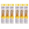 Princeton RealValue Brush Set, Camel Bristles, Short Handle Mixed Media Paintbrush, Brown, 3 Per Set, 6 Sets