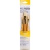 Princeton RealValue Brush Set, Natural Bristles, Short Handle Mixed Media Paintbrush, Yellow, 3 Pieces