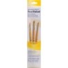 Princeton RealValue Round Brush Set, Camel Bristles, Short Handle Mixed Media Paintbrush, Yellow, 3 Pieces