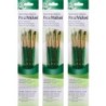 Princeton RealValue Brush Set, Camel Bristles, Short Handle Mixed Media Paintbrush, Green, 4 Per Set, 3 Sets