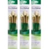 Princeton RealValue Brush Set, Natural Bristles, Short Handle Mixed Media Paintbrush, Green, 4 Per Set, 3 Sets