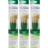 Princeton RealValue Brush Set, Gold Taklon Bristles, Short Handle Mixed Media Paintbrush, Brown, 4 Per Set, 3 Sets