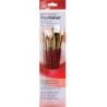 Princeton RealValue Brush Set, White Taklon Bristles, Short Handle Mixed Media Paintbrush, Red, 4 Pieces