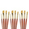Princeton RealValue Brush Set, Gold Taklon Bristles, Short Handle Mixed Media Paintbrush, Red, 4 Per Set, 3 Sets