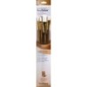 Princeton RealValue Brush Set, White Taklon Bristles, Long Handle Mixed Media Paintbrush, Brown, 4 Pieces