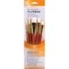 Princeton RealValue Brush Set, White Taklon Bristles, Short Handle Mixed Media Paintbrush, Orange, 5 Pieces