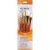 Princeton RealValue Brush Set, White Taklon Bristles, Short Handle Mixed Media Paintbrush, Orange, 5 Pieces