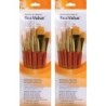 Princeton RealValue Brush Set, Gold Taklon Bristles, Short Handle Mixed Media Paintbrush, Orange, 6 Per Set, 2 Sets