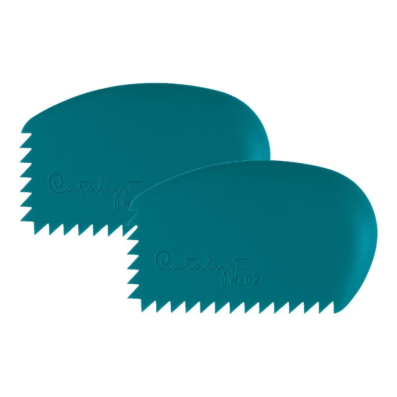 Princeton Catalyst Tool Wedge, Silicone, Mixed Media Paintbrush, Blue, Size 2, Pack of 2