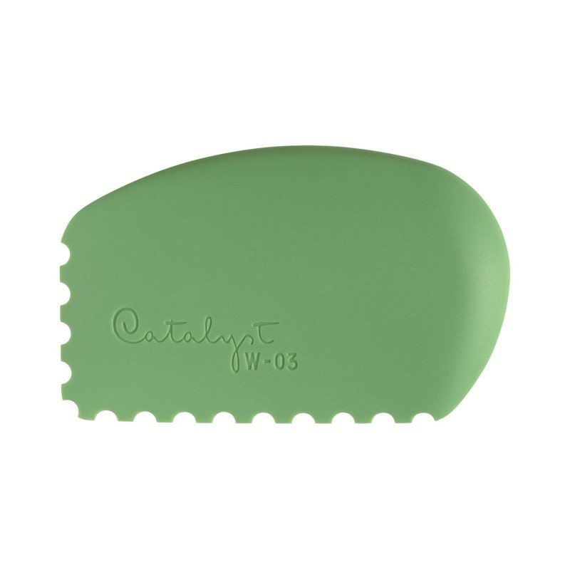 Princeton Catalyst Tool Wedge, Silicone, Mixed Media Paintbrush, Green, Size 3, 1 Count