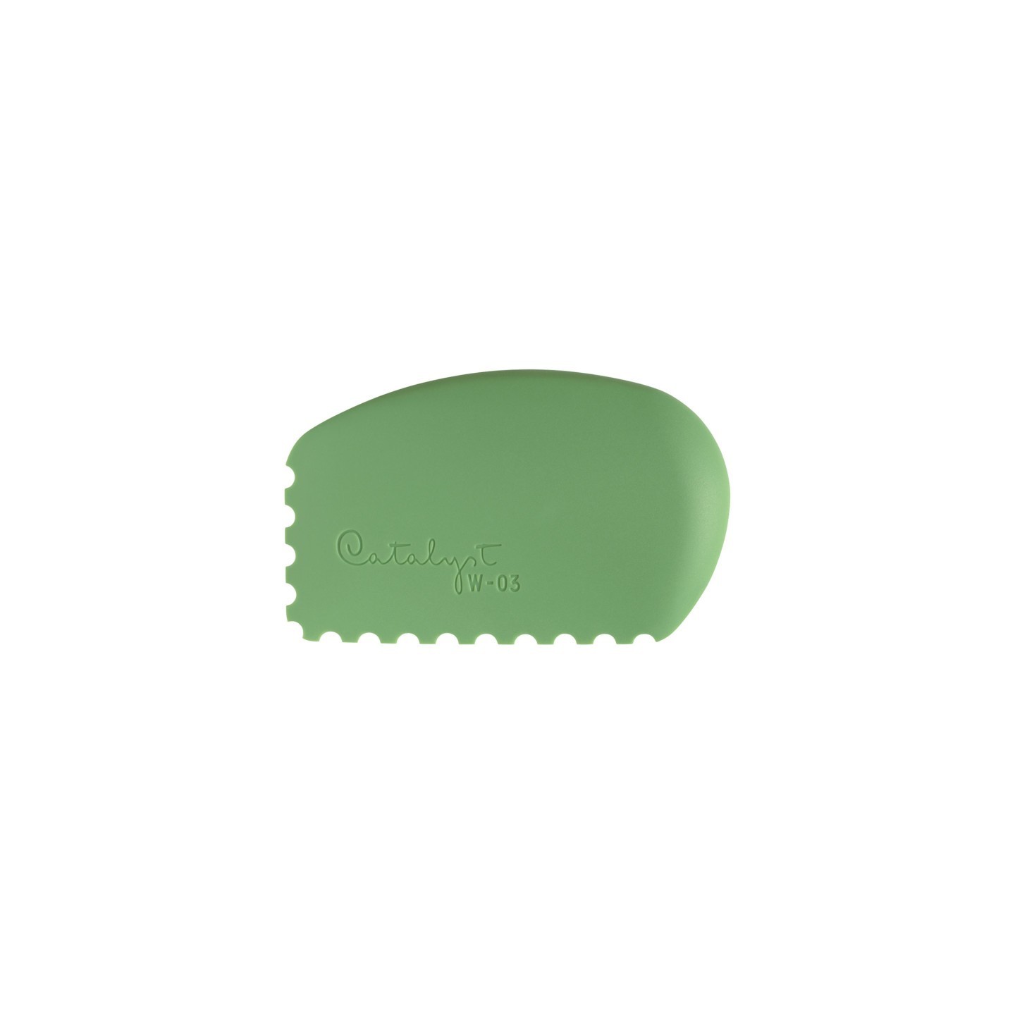 Princeton Catalyst Tool Wedge, Silicone, Mixed Media Paintbrush, Green, Size 3, 1 Count