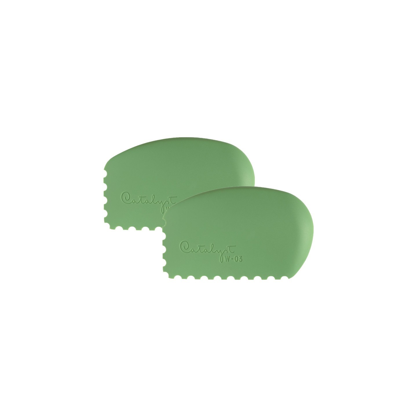 Princeton Catalyst Tool Wedge, Silicone, Mixed Media Paintbrush, Green, Size 3, Pack of 2