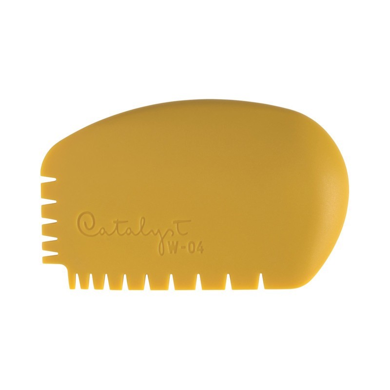 Princeton Catalyst Tool Wedge, Silicone, Mixed Media Paintbrush, Yellow, Size 4, 1 Count
