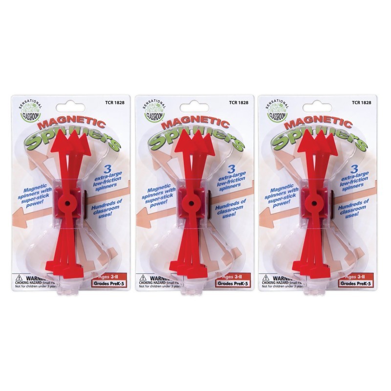Sensational Classroom™ Magnetic Spinners, 3 Per Set, 3 Sets
