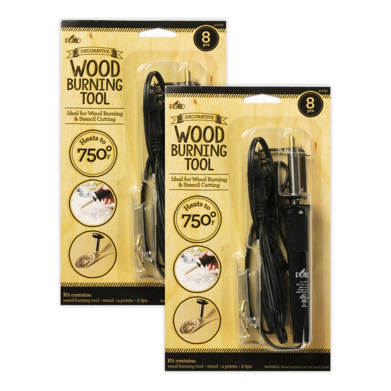 Plaid Decorative Wood Burning Tool Set, 8 Pieces Per Set, 2 Sets