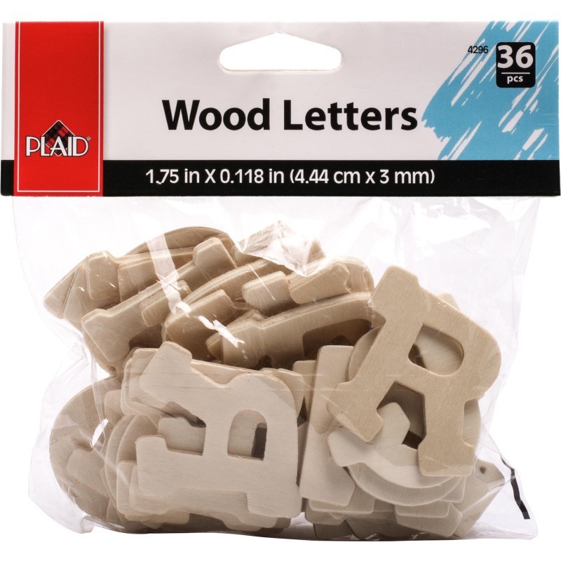 Plaid Fun Font Letter Pack, 36 Pieces