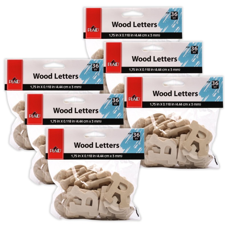 Plaid Fun Font Letter Pack, 36 Per Pack, 6 Packs