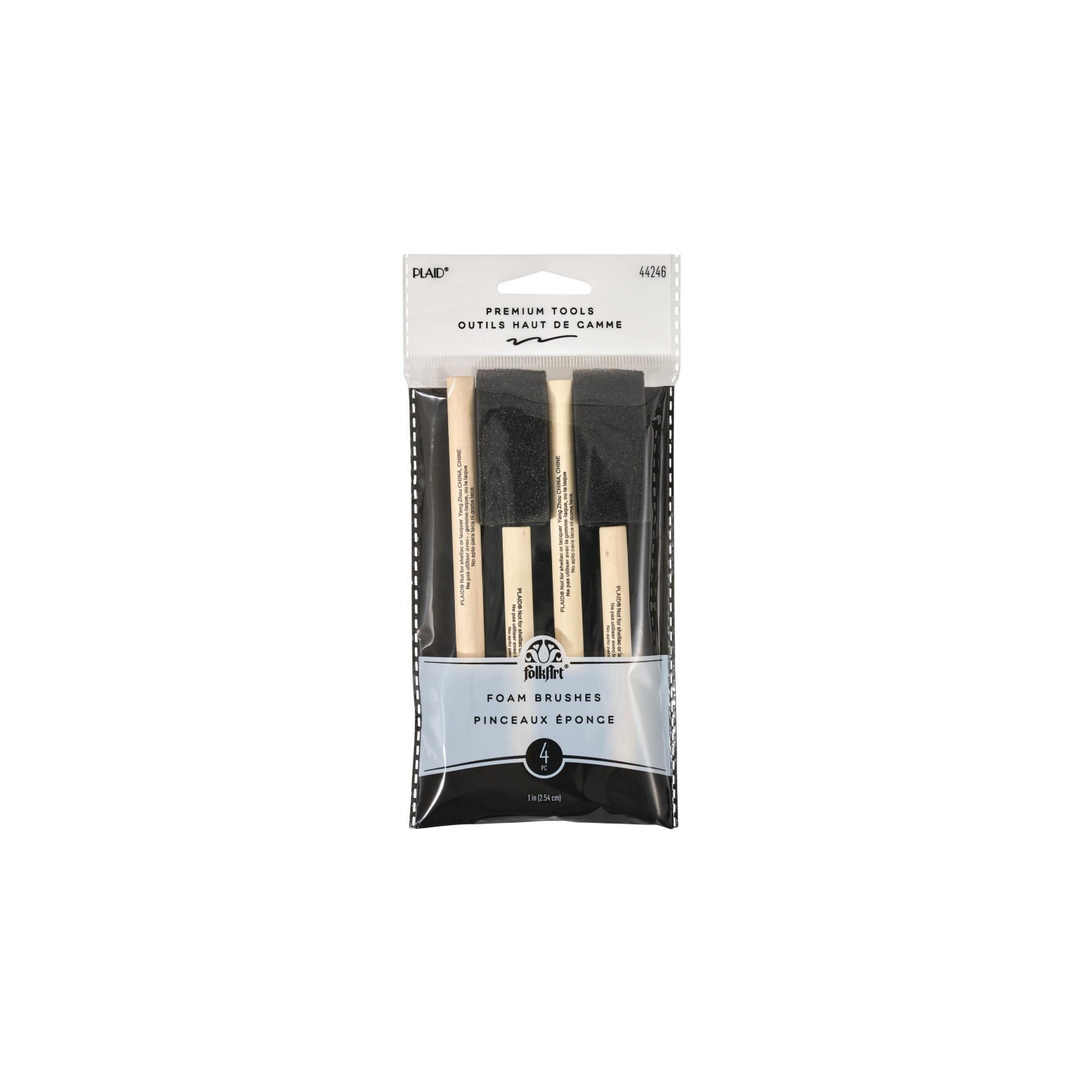 Plaid Foam Brushes, 1", 4-Piece Set