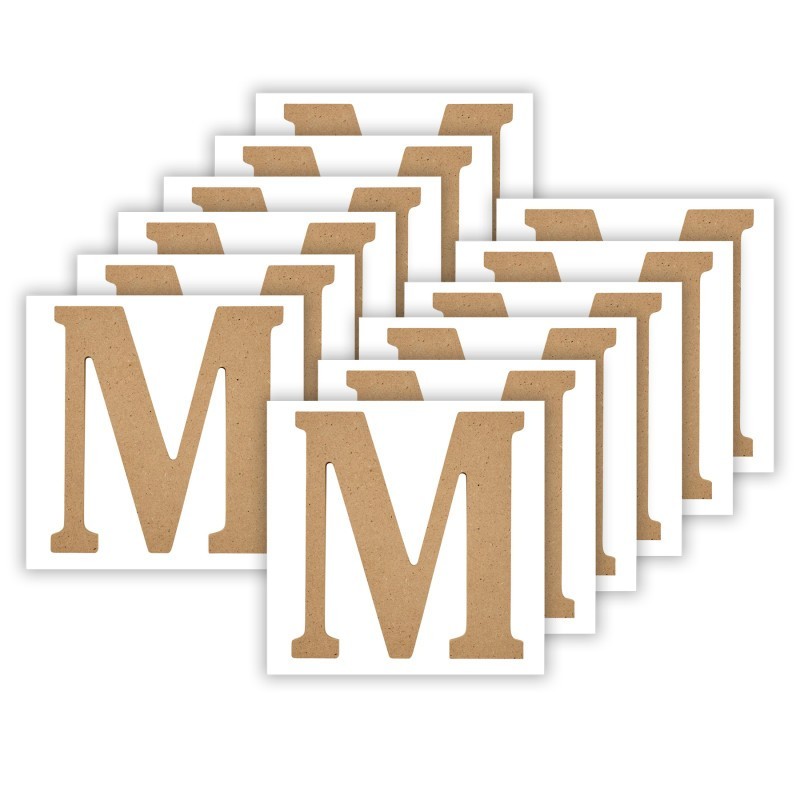 Plaid MDF Letter, M, 5 Inch, Pack of 12