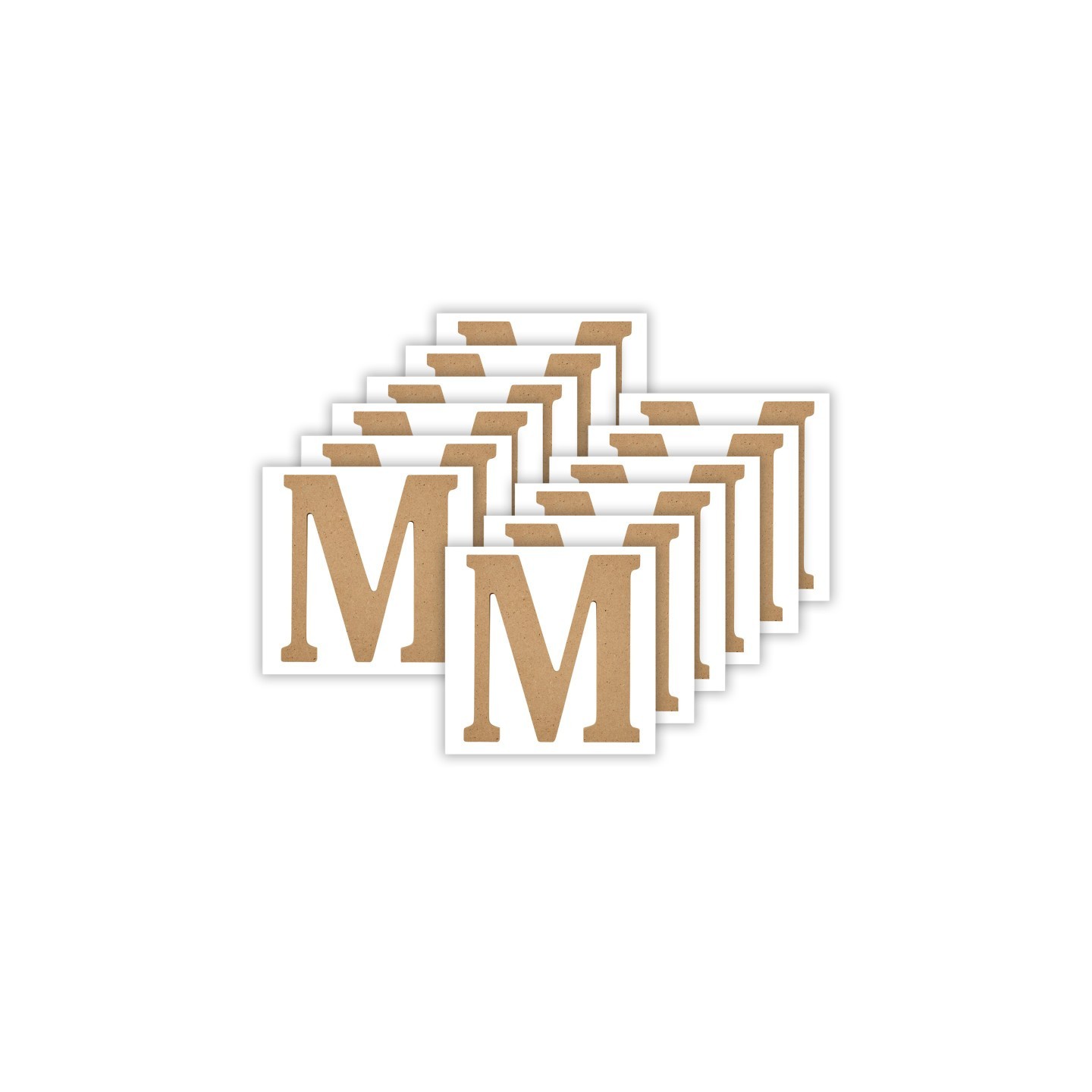 Plaid MDF Letter, M, 5 Inch, Pack of 12
