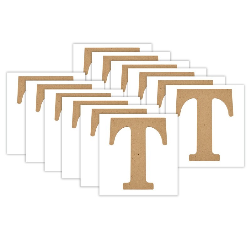 Plaid MDF Letter, T, 5 Inch, Pack of 12