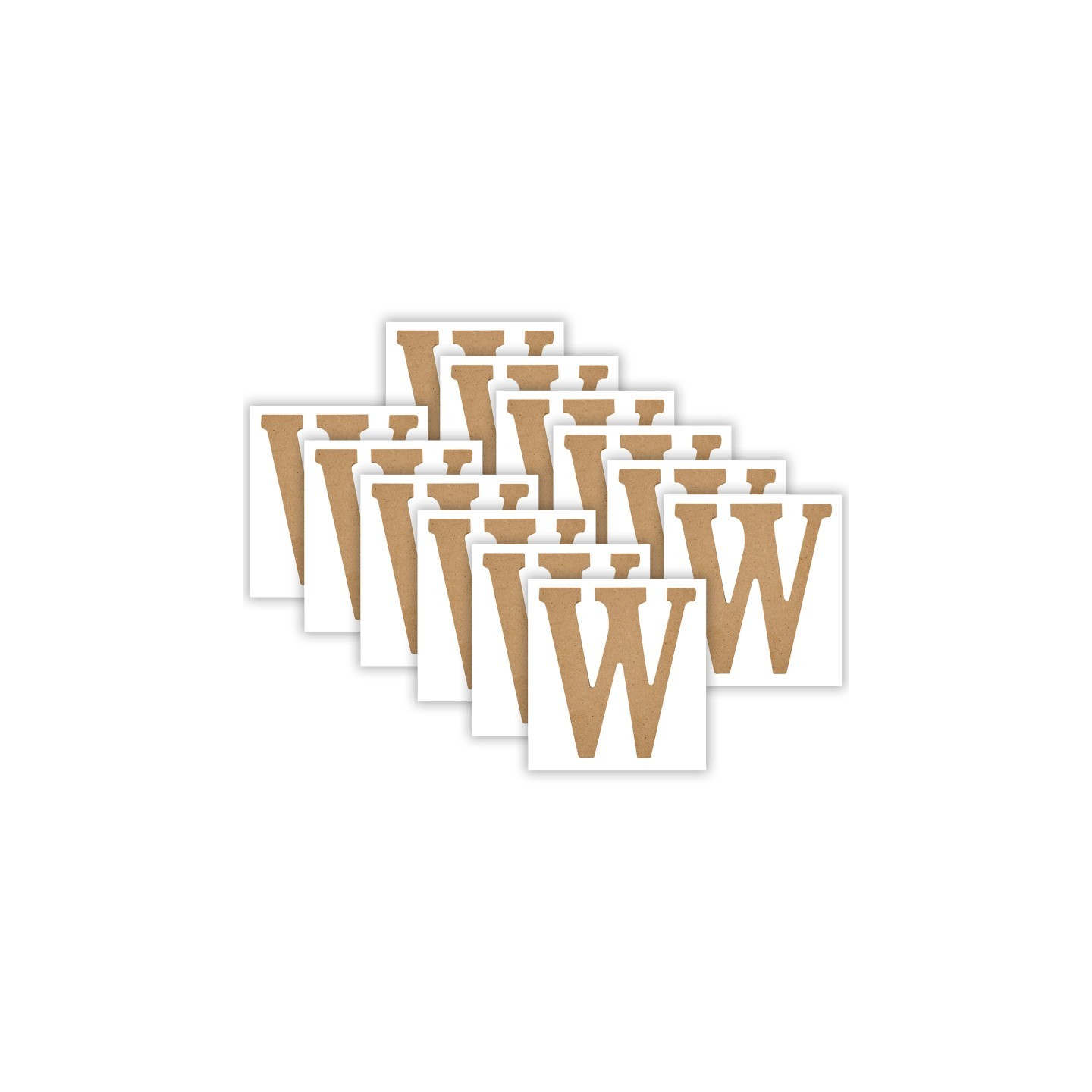 Plaid MDF Letter, W, 5 Inch, Pack of 12