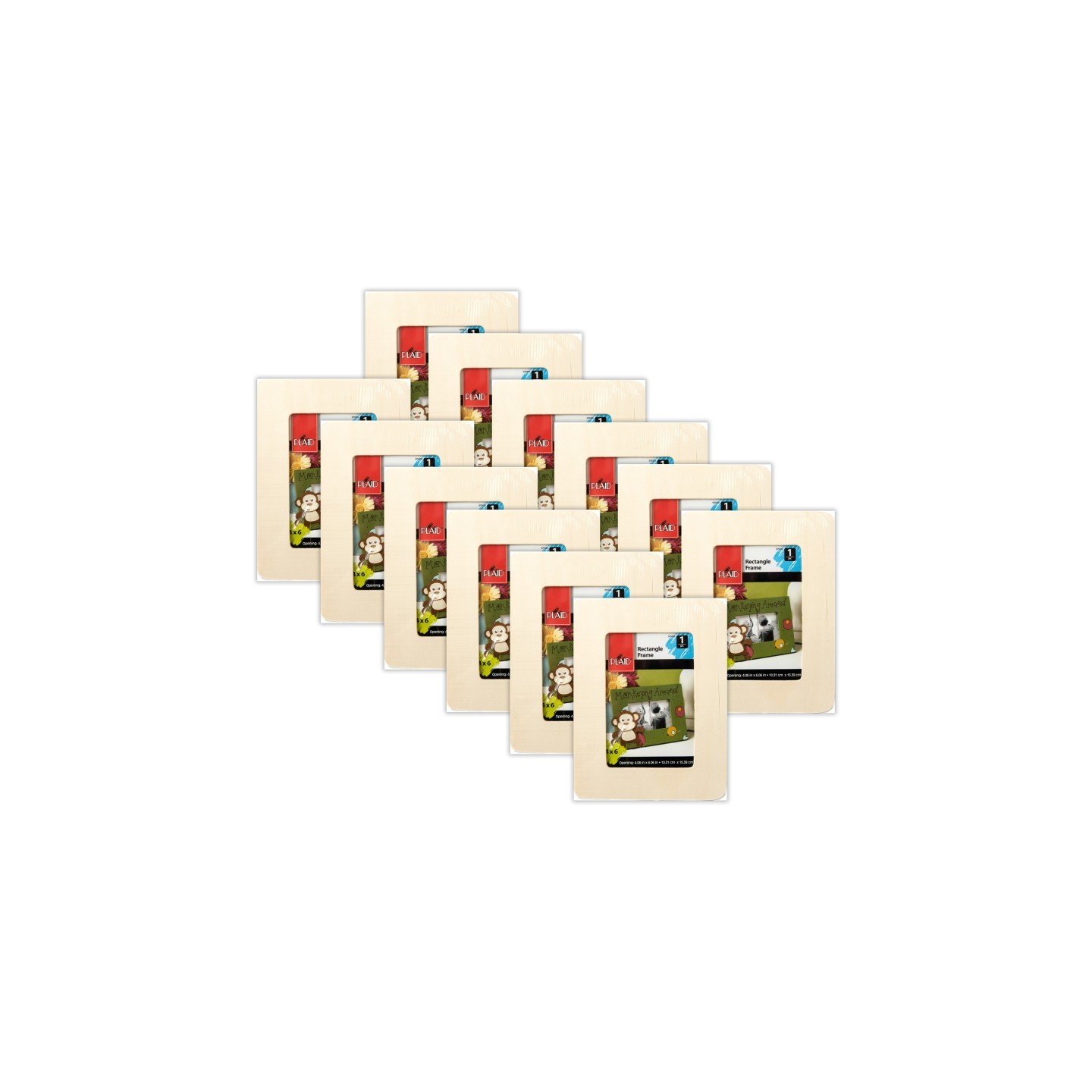 Plaid Value Frame, Rectangle, 8" x 6", 4" x 6" Opening, Pack of 12