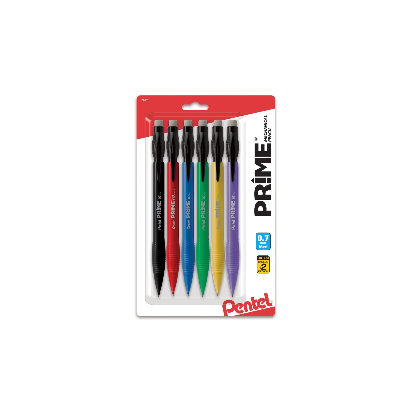 Pentel® PRIME Mechanical Pencil (0.7mm) Assorted Barrel Colors, 6-Pack