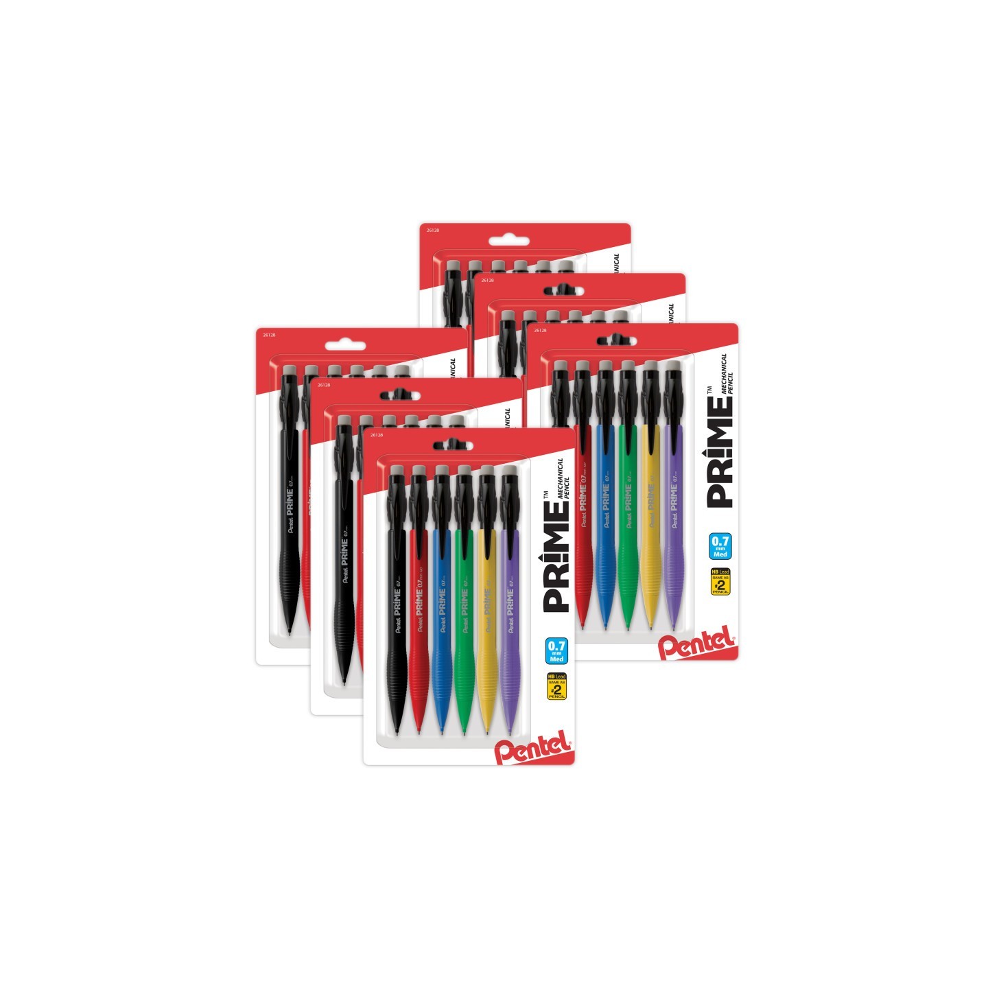 Pentel® PRIME Mechanical Pencil (0.7mm) Assorted Barrel Colors, 6 Per Pack, 6 Packs