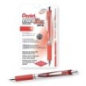 Pentel® EnerGel RTX Retractable Liquid Gel Pen, (0.7mm) Metal Tip, Medium Line, Red Ink, 1 Dozen