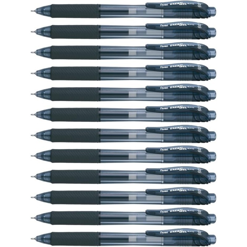 Pentel® EnerGel-X™ Retractable Liquid Gel Pen, Black, 0.5mm, Pack of 12
