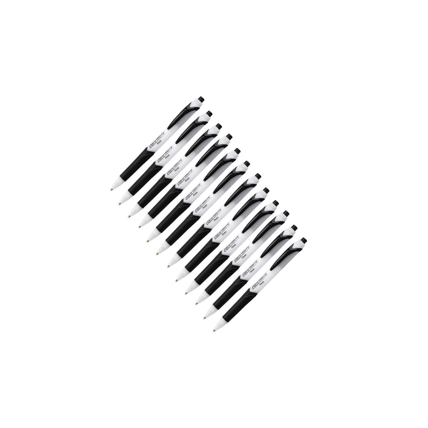 Pentel® GlideWrite Ballpoint Pen with TechniFlo Ink, (1.0mm) Medium Line, Black, 1 Dozen